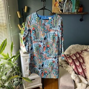 J. Crew Paisley Tunic Dress Bright